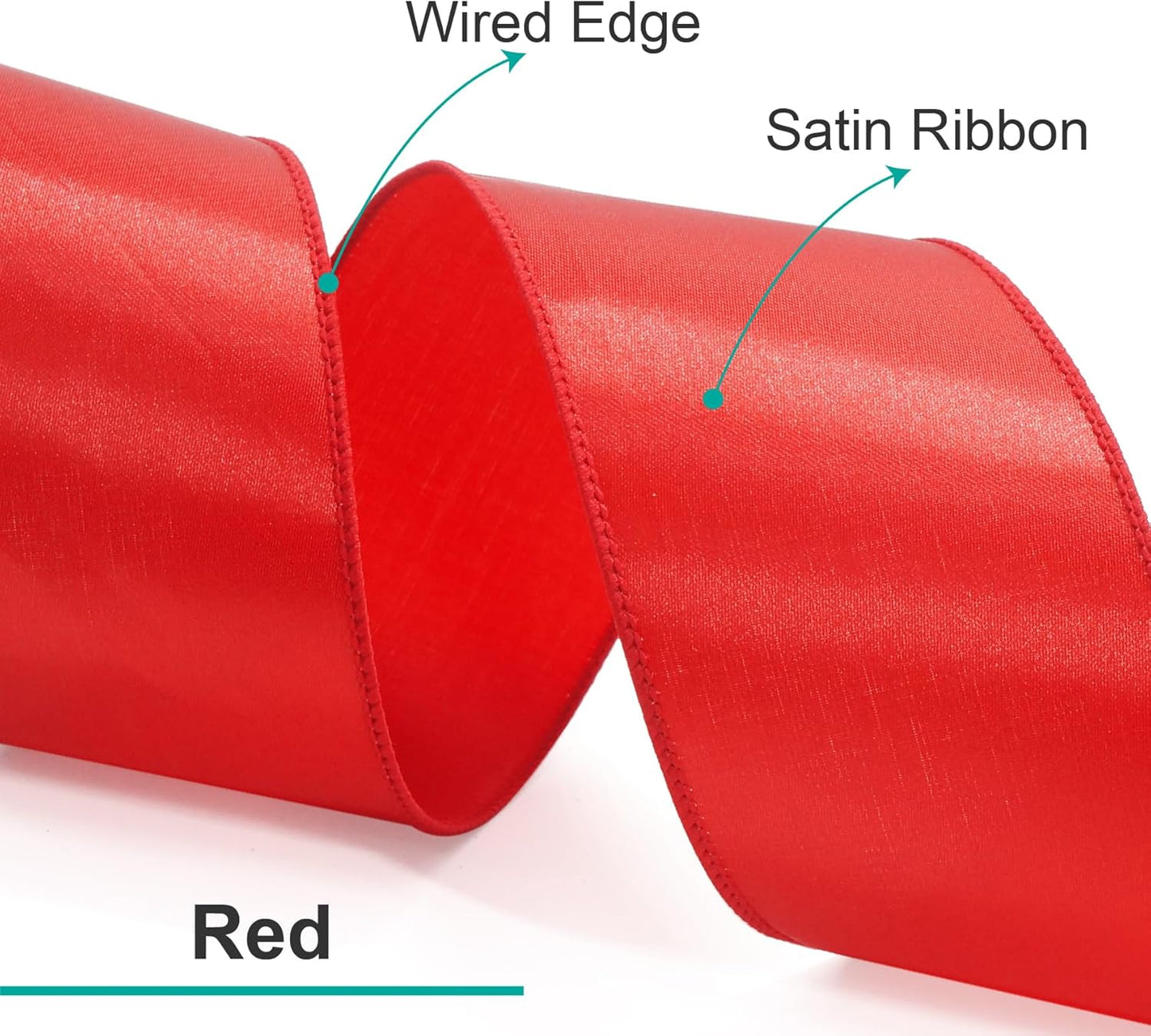 CT CRAFT LLC Satin Wired Ribbon 1.5 Inch x 20 Yards Red for Christmas Home Décor Gift Wrapping Tree Topper Bow Wreath DIY Crafts, - Crafty Corner