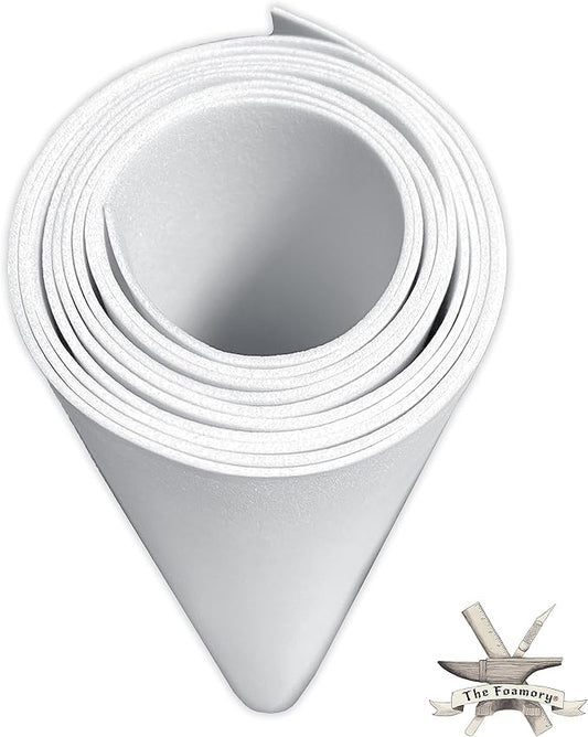 Shape Retention EVA Cosplay Foam - 1mm Thick (White) X-Large 35”x59” High Density EVA Craft Foam Sheets - Premium 85 kg/m3 Heat Shape Material for DIY, Comic, Con or Halloween Costumes - The Foamory
