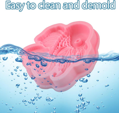 1 Pcs Vivid Ocean Theme Fish Fondant Mold, Cute Fish Candy Silicone Mold for Cake Decoration, Cupcake Toppers, Chocolate Candy Craft Dough, Chewing Gum, Resin Clay, Bath Bomb