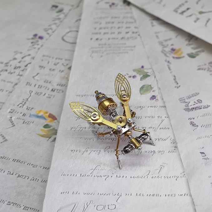 Steampunk Insect Bug Sculpture Mechanical 3D Puzzle Kits for Adults, Making kit DIY Projects Metal Building, Ideas for Birthday(Drosophila melanogaster)
