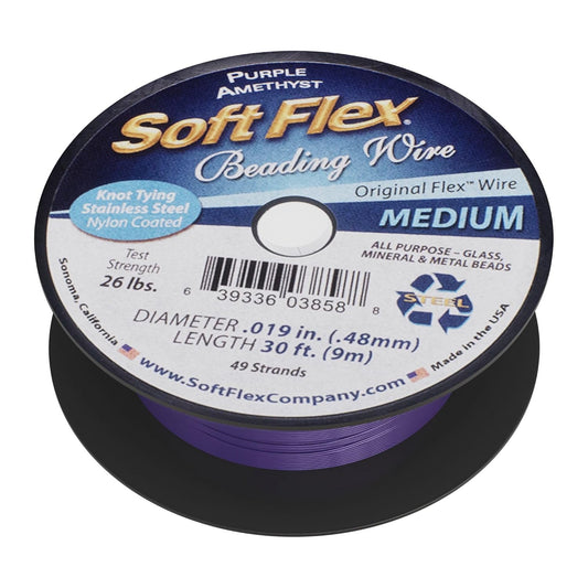 Soft Flex 49 Strand Beading Wire - Medium 0.19 Diameter - 30 Feet Nylon Design Wire - Crafty Corner