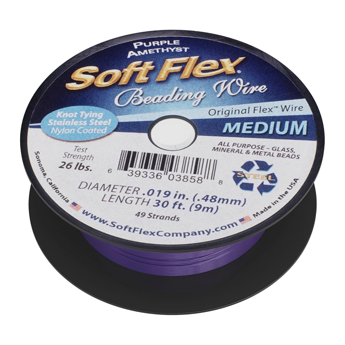 Soft Flex 49 Strand Beading Wire - Medium 0.19 Diameter - 100 Feet Nylon Design Wire - Crafty Corner