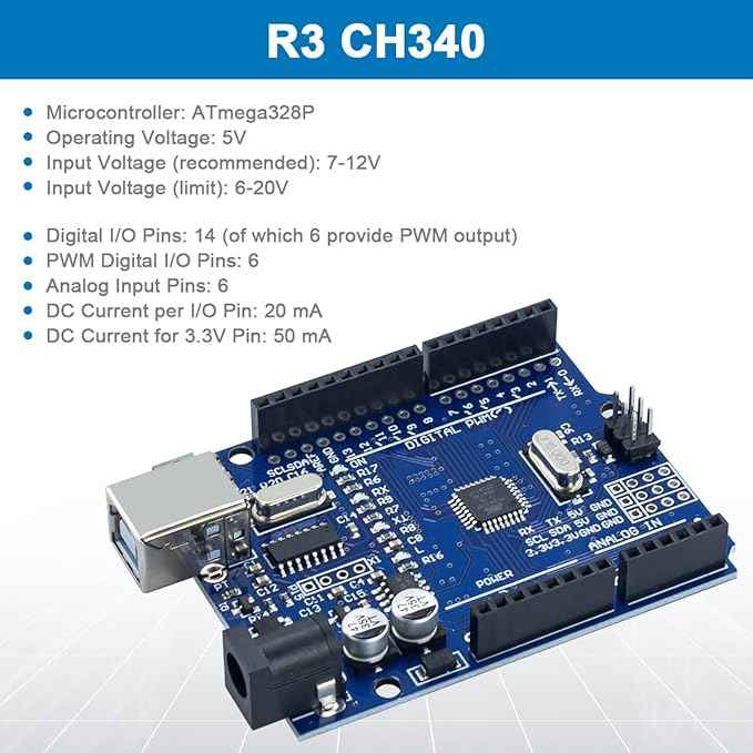 LAFVIN Basic Starter Kit with R3 CH340,Breadboard + Retail Box Compatible with Arduino IDE