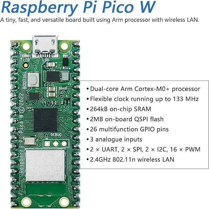 Freenove Bipedal Robot Kit for Raspberry Pi Pico W (Included) (Compatible with Arduino IDE), LED Matrix Expressions, Obstacle Avoidance, Colorful Lights, Buzzer, Speaker, App