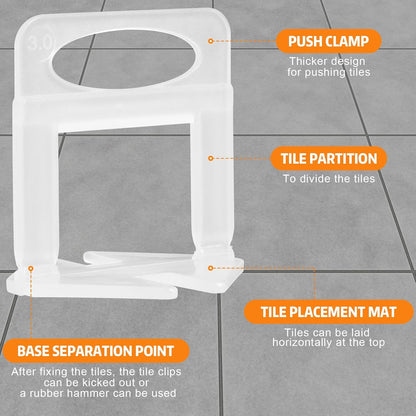 DGSL Tile Leveling System, 2000-Piece 1/8" Tile Spacers Clips Tile Tools, Tile Installation Tools for Professional Ceramic Tile and Stone Installation