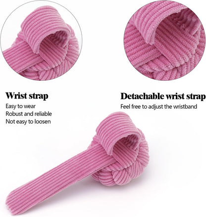 Wrist Pin Cushions, Sewing Needle Cushion kit with 1Pcs Elastic Strap Finger Ring Pincushions, Adjustable Strap Handcraft Needles Holder for Sewing and Quilting.(Deep Pink)
