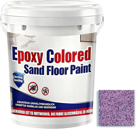 Epoxy Colored Sand Floor Paint, Epoxy Floor Paint for Concrete, High Gloss Marble Effect Coating, Waterproof Non-Slip Concrete Paints, Suitable for Indoor/Outdoor Use (Purple,32 oz/1 kg)