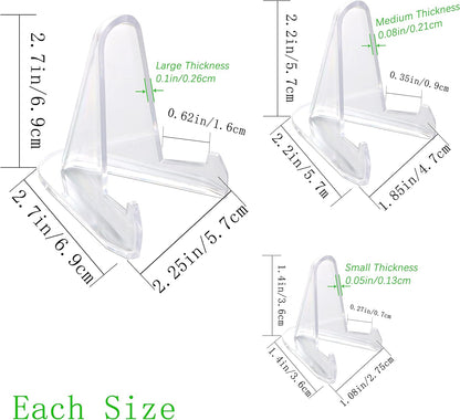 36 Packs(3 SIzes) Acrylic Easel Stands Display Stands/Plate Stands Coin Display Easel Holder for Air-Tite Coins Pocket Watches Capsules Challenge Medals Casino Chips , Photo Display,Baseball Sports