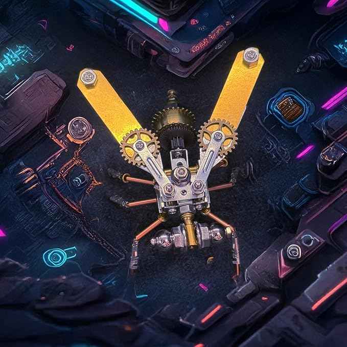 3D Metal Puzzle Insect Bug Mechanical Fly Model Steampunk Sculpture DIY Projects Making Kit Arts and Crafts Metal Building Science kit, Ideas,Gifts for Birthday(Mechanical Fly A)