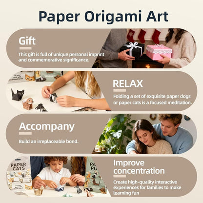 DIY Origami Paper Cats - 50 Sheets DIY Origami Paper to Fold Cute Cat Figures, Fun Craft Activity for Adults & Kids, Desk Decoration & Gift for Cat Lovers（cat） - Crafty Corner