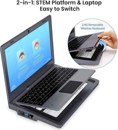 ELECROW CrowPi 2 All-in-one Kit with RPi 5 8GB Board & 11.6 Inch IPS Screen, Compatible for Raspberry Pi 4/5 Laptop, Learning Programming Sensor Kit for Professional Adult (Deluxe Kit)