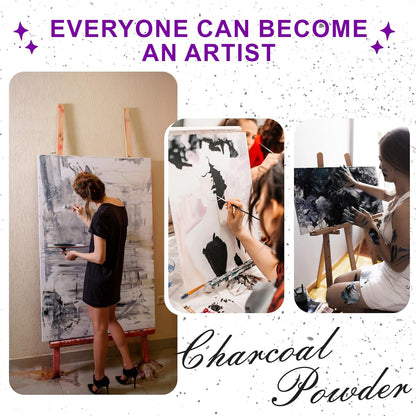 Premium Charcoal Powder for Drawing and Art, Drawing Charcoal for Sketching, Shading, Blending with Beginners & Pro Artists (16 Ounces)