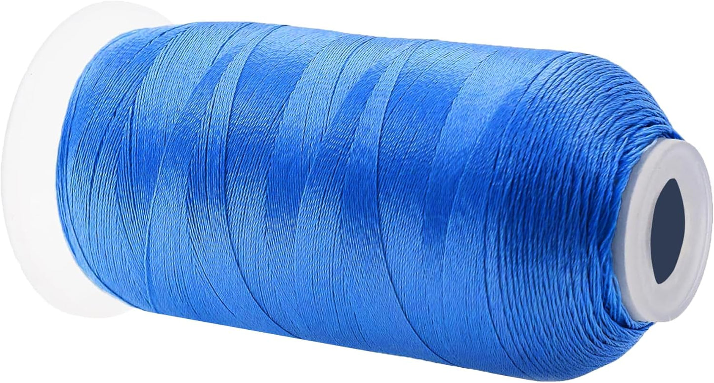 Mandala Crafts Sky Blue Heavy Duty Thread - 1500 Yds Tex 70 Thread for Sewing Drapery Jeans Leather Hair Outdoor Marine Upholstery