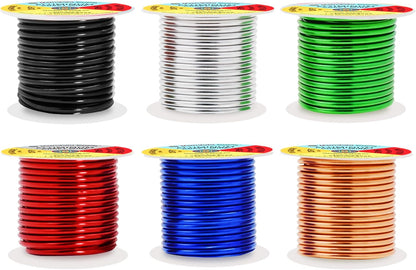 Mandala Crafts 10 Gauge Anodized Aluminum Craft Wire for Jewelry Making - 120 FT Colored Flexible Silver Copper True Blue Black Red Kelly Green Wire - Bendable for Bonsai Armature Crafting Sculpting - Crafty Corner