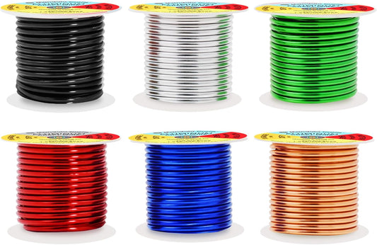 Mandala Crafts 10 Gauge Anodized Aluminum Craft Wire for Jewelry Making - 120 FT Colored Flexible Silver Copper True Blue Black Red Kelly Green Wire - Bendable for Bonsai Armature Crafting Sculpting - Crafty Corner