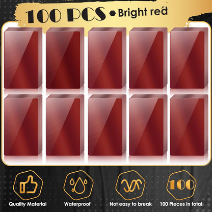 weparmeety 100 Pcs Metal Engraving Blanks Aluminum Sheet Laser Engraving Business Card Multipurpose Engraving DIY Gift Cards 86 x 54 x 0.21 mm (Red)