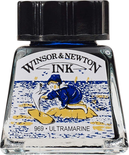 Winsor & Newton Drawing Ink, 14ml Bottle, Ultramarine - Crafty Corner