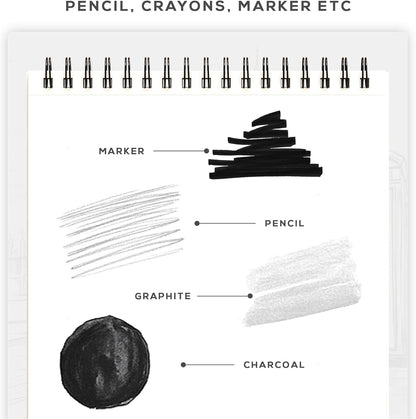 BEECHMORE BOOKS 9x12 Spiral Sketchbook – 140 GSM Acid-Free Paper, 100 Perforated Pages, A4 Art Sketch Pad for Drawing & Sketching, Artists, Adults - Crafty Corner