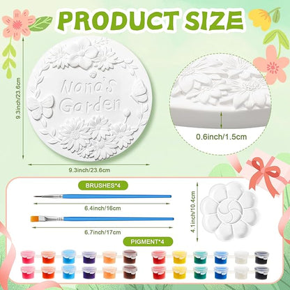 Juexica DIY 9.5 Inch Grandma's Garden Stepping Stone, Woman Gifts for Mom, Paint You Own Garden Stepping Stones, Woman Gifts for Nana,Stepping Stones(Nana,9.5 Inch)