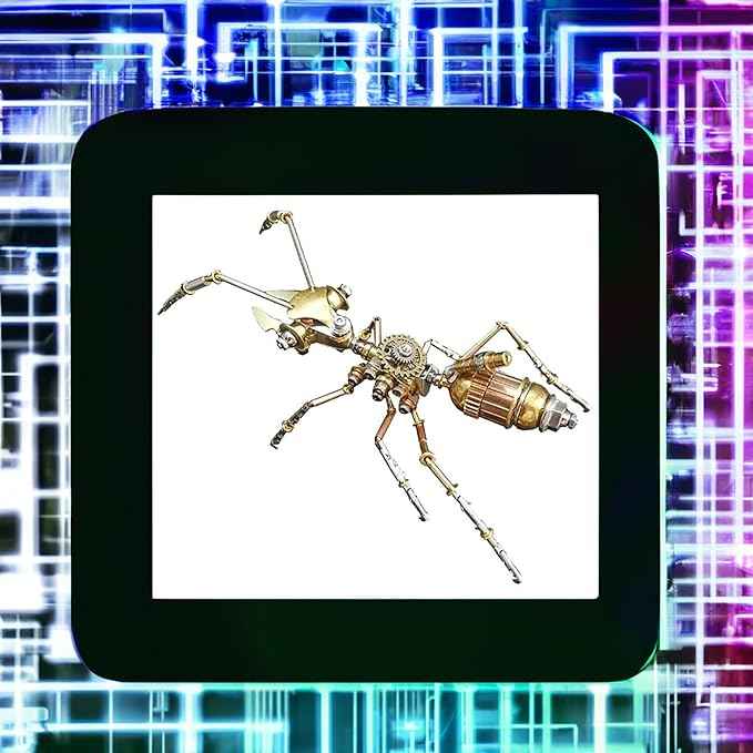 3D Steampunk Metal Insect Bug Mechanical Sculpture Insect Puzzle Ant Model Engineering Puzzle DIY Projects for Birthday Present,Funny (Ant)