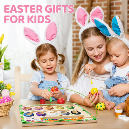 Magnetic Color and Number Maze,Dinosaur Eggs Montessori Toys for 2 3 4 5 Year Old,Counting Matching Learning Toys,Easter Birthday Gifts for Kids