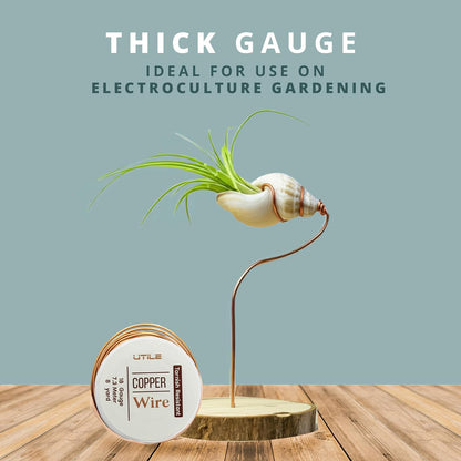 UTILE 18 20 22 24 Gauge 24 ft 99.9% Pure Soft Copper Wire for Electroculture Gardening, Jewelry Making, Crafting Wire Bendable, Plant Wire (Copper 18)