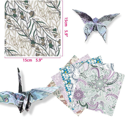 Square Origami Paper 6x6 Double Sided 50 Sheets 50 Colors 70GSM Origami Kit Japanese Chiyo Easy Fold Arts Crafts DIY Handwork Beginner Baroque - Crafty Corner