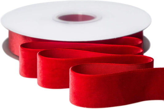 Ribbli Polyester Red Velvet Ribbon,1 Inch,10-Yard Spool,Use for Choker,Gift Wrapping,Floral Bouquets, Boutonnieres - Crafty Corner