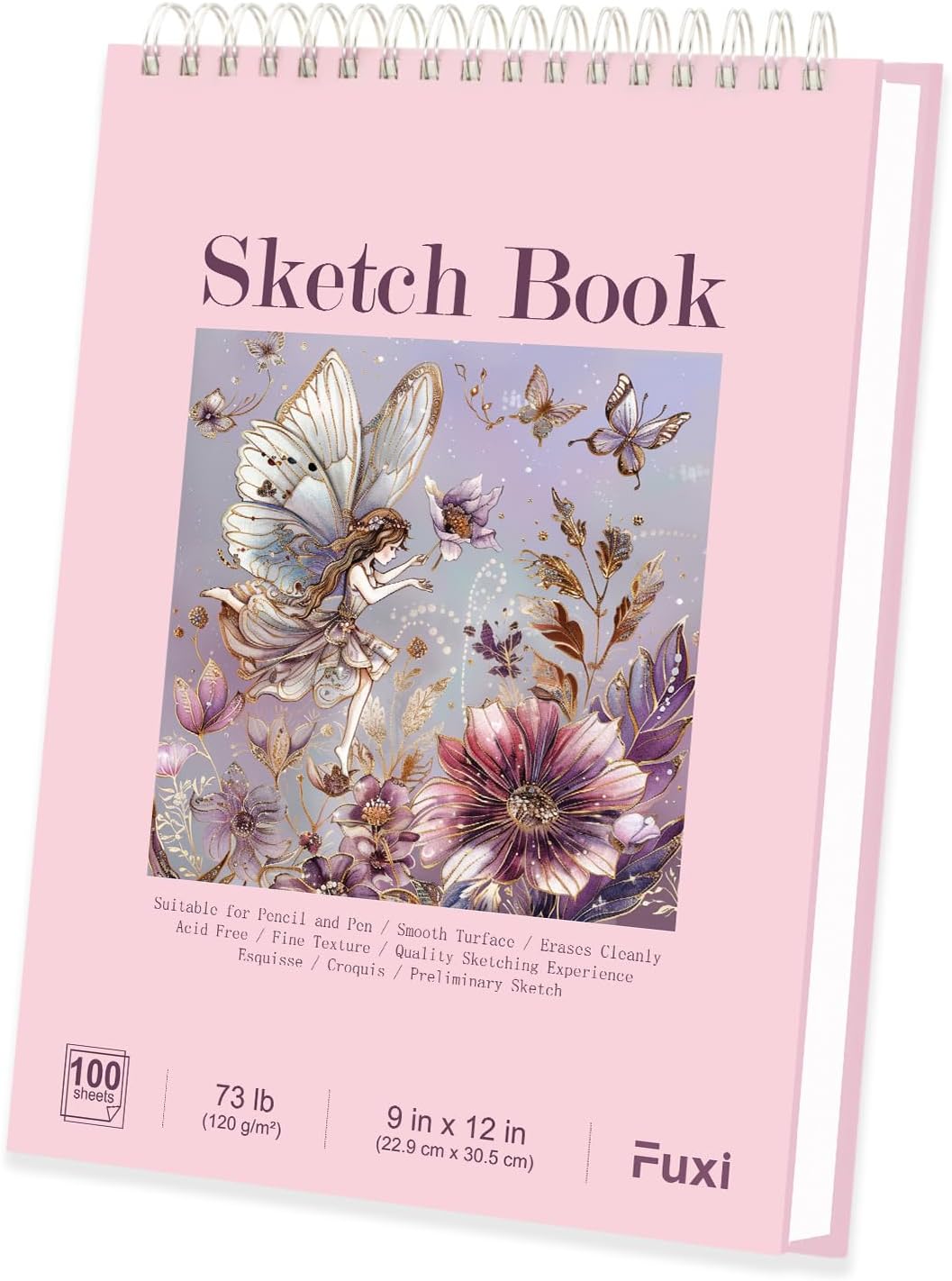 Cute Sketchbook Pink, 9"x12" Sketch Book for Teen Girls, 100 Sheets Girl Sketchbook 73lb/120gsm Drawing Paper for Kids, Art Supplies for Teens 14-16 Girls. - Crafty Corner