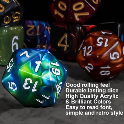 QMay DND Dice Set -25x7 (175pcs) Polyhedral Dice Compatible with Dungeons and Dragons D&D RPG MTG Table Games.25 Sets of 7 dice and a dice Bag