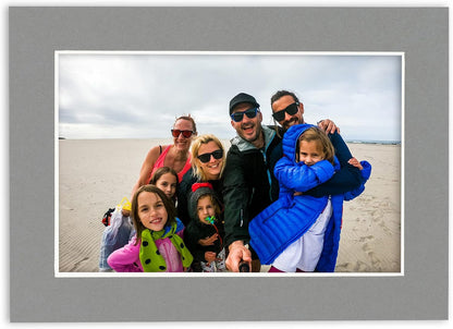 11x14 Mat for 8.5x11 Photo - Precut Mid Grey Picture Matboard for Frames Measuring 11 x 14 Inches - Bevel Cut Matte to Display Art Measuring 8.5 x 11 Inches - Acid Free Pack of 25 MATS