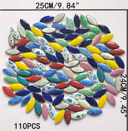 500g 1.1lb Random Color Irregular Ceramics Mosaic Tiles (16 Ounce)