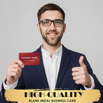 weparmeety 100 Pcs Metal Engraving Blanks Aluminum Sheet Laser Engraving Business Card Multipurpose Engraving DIY Gift Cards 86 x 54 x 0.21 mm (Red)