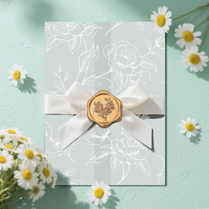 SWANGSA 50 Pack Vellum Jackets for 5x7 Invitations, Elegant White Rose Vellum Paper, 115GSM Translucent Invitation Sleeve Wraps for Wedding Bridal Baby Shower Birthday Envelopes