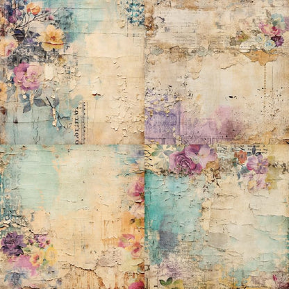 Vintage Floral Scrapbook Paper Pad Flower Patterned Paper 6×6,24 Sheets Single-Sided Scrapbooking CardStock Papers Pad for Holiday Cardmaking DIY Origami Journaling. - Crafty Corner