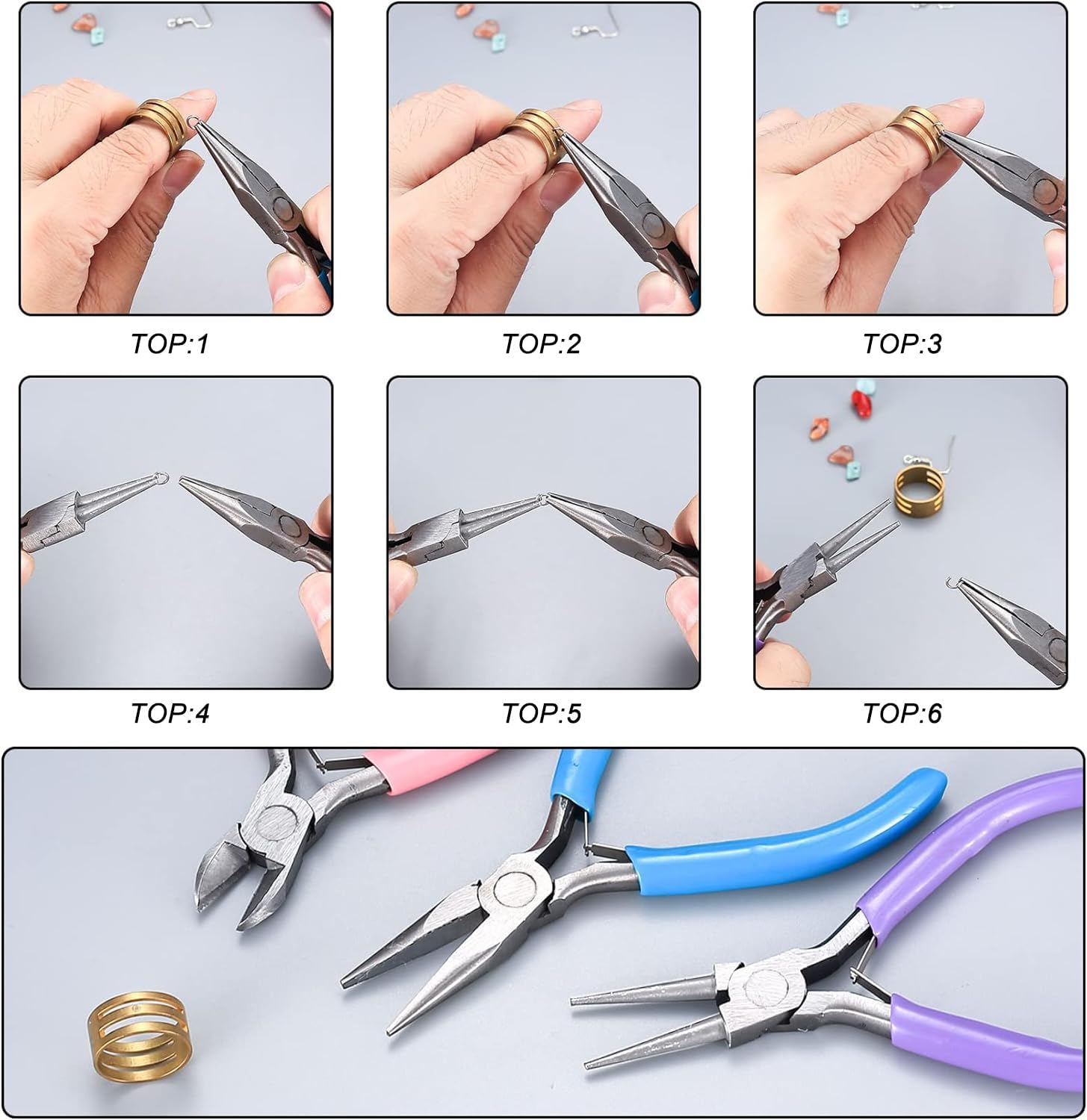 3 Pcs Jewelry Pliers Set - Needle Nose, Round Nose and Wire Cutters for Jewelry Making, Repair and Crafts，Wire Wrapping Beading Crafts Pliers - Crafty Corner