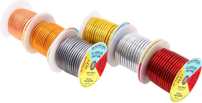 Mandala Crafts 10 Gauge Anodized Aluminum Craft Wire for Jewelry Making - 120 FT Colored Flexible Silver Copper Light Gold Gray Gold Red Wire - Bendable for Bonsai Armature Crafting Sculpting - Crafty Corner