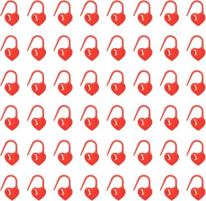 uxcell 200pcs Stitch Markers for Crocheting, Heart Shaped Crochet Marker Needle Clip Counter for Knitting Clothing Tag DIY Craft,Red