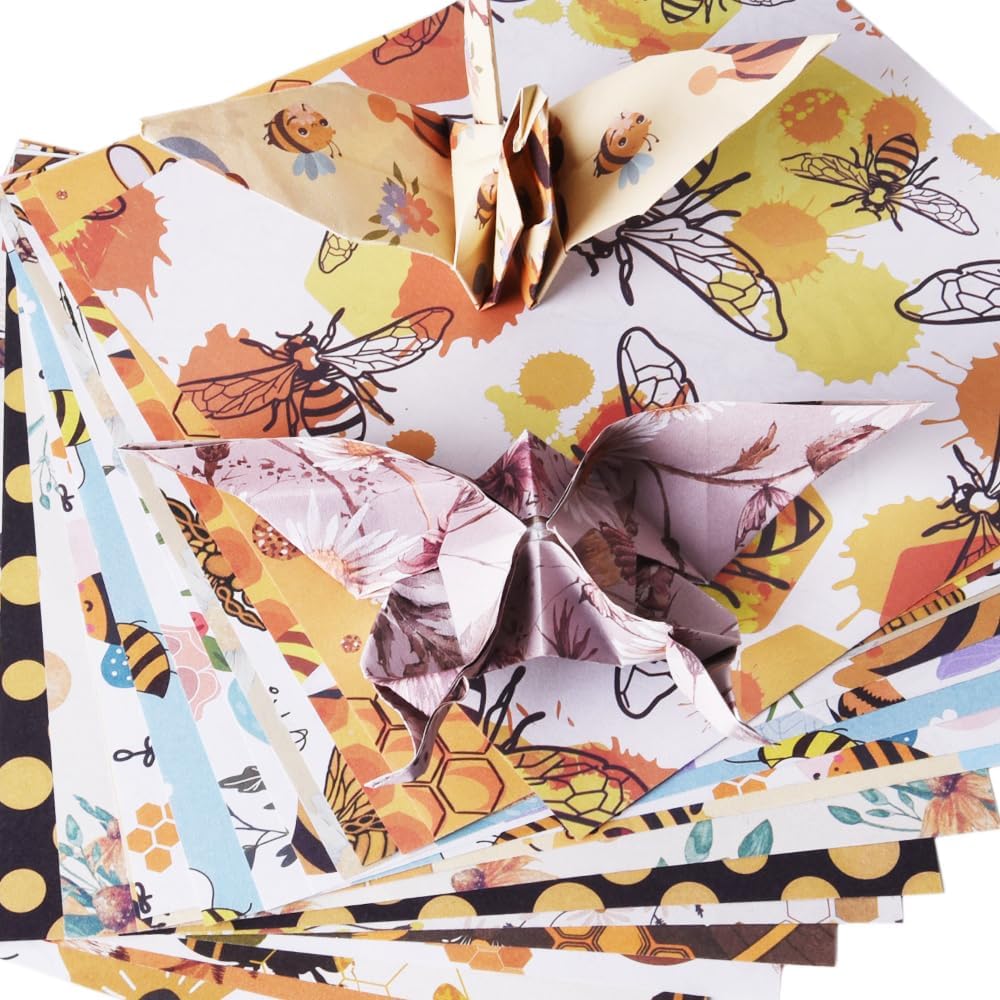Origami Paper Kit Dobule Sided 100 Sheets 100 Colors 6 Inch Japanese Chiyo Square Easy Fold Arts Crafts DIY Handwork Origami Papers Beginner Animal Fur Bee - Crafty Corner