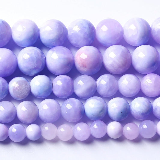 Galaxy Starry Purple Persian Jade Stone Beads Gem Round Loose Beads for Jewelry Making DIY Bracelet 90pcs 8mm 2 Strands 32"