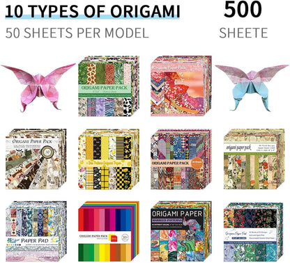 Mifuner 10 Pack/Sets Origami Paper Kit Double Sided 6 Inch Japanese Chiyo Square Easy Fold Arts Crafts Beginner DIY Handwork Origami Papers - Crafty Corner