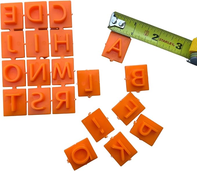 Double-Sided Letter & Number Stone Stamps for Concrete – 40-Piece Alphabet & Number Stamp Set for DIY Stepping Stones, Cement Crafts, Mosaics & Clay