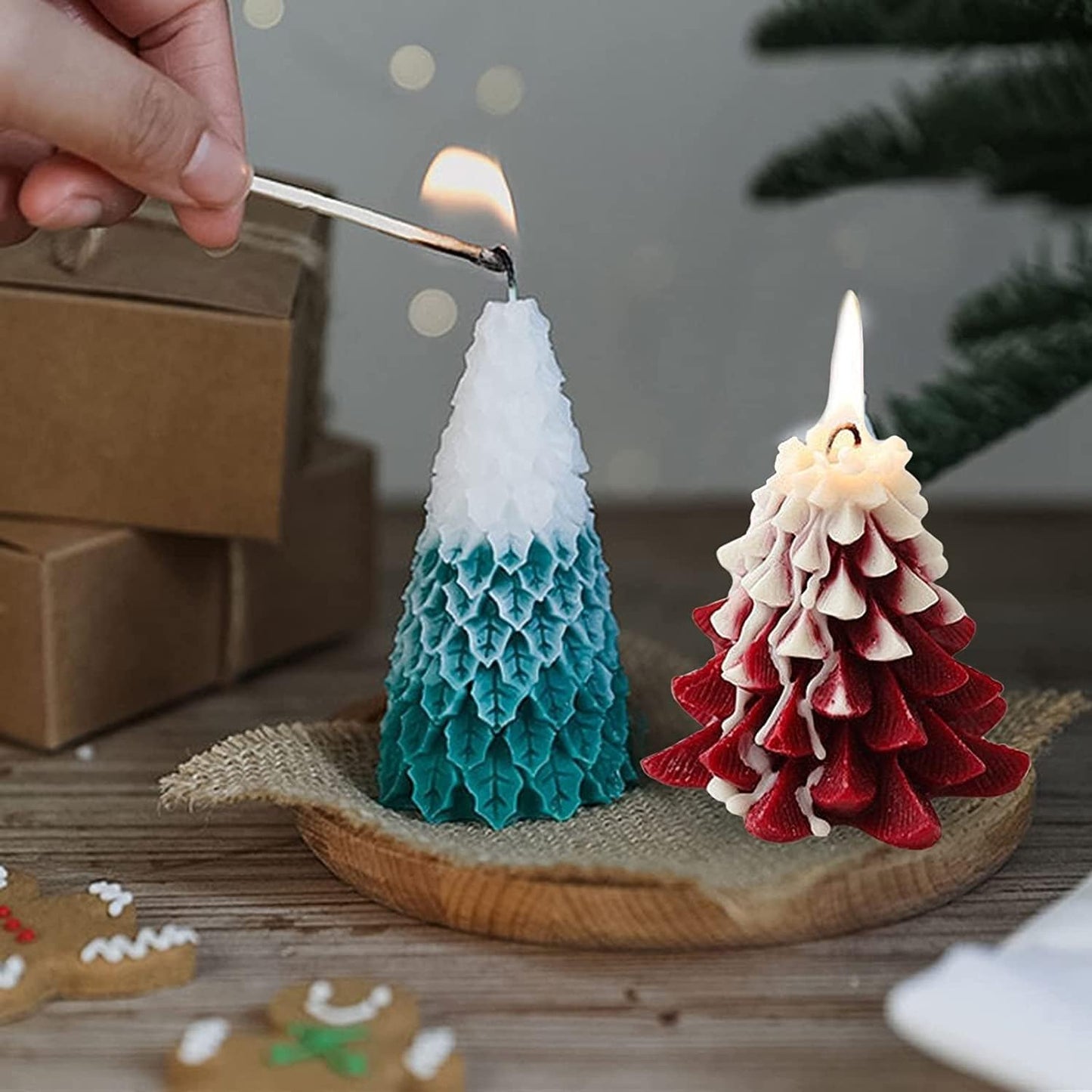 Christmas Tree Silicone Mold 3D Candle Molds for Making Tree Shaped Silicone Epoxy Resin Mold 3D Christmas Pine Tree Silicone Mold for Epoxy Resin Casting DIY Aromatherapy Candles Wax Gift Decoration
