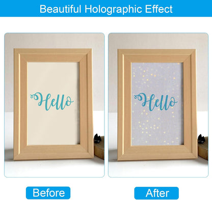 PATIKIL 8.3x5.8 Holographic Sticker Paper, 20Sheets A5 Polypropylene Self-Adhesive Transparent Waterproof Laminate Overlay Film for Photo Cards Scrapbook Decorations, Star