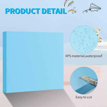 LuckyFoam Blue 4 Pack 12x12x1 inch Foam Sheets 1 Inch Thick Polystyrene Rectangles XPS Foam Board Craft for Insulating DIY Modeling Art Supplies - Crafty Corner