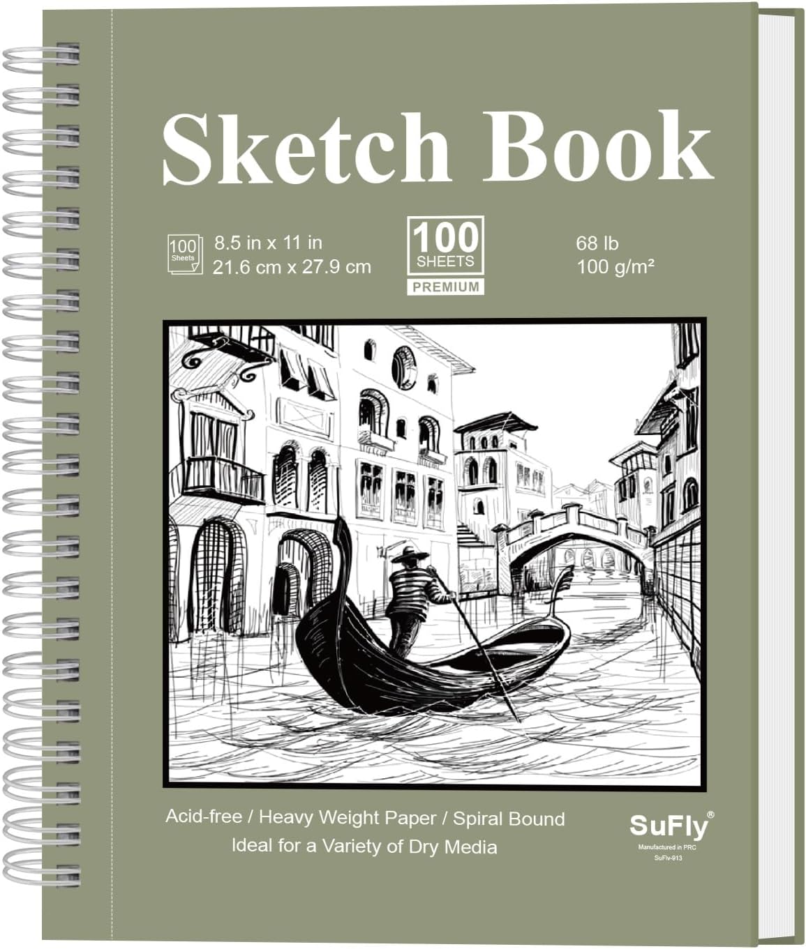 Sketch Book 8.5 x 11, Sketch Pad, Pack of 1 (68lb/100gsm), 100 Sheets Spiral Sketchbook, Acid Free Drawing Paper, Sketch Pads for Drawing for Adults, Art Paper for Drawing and Painting for Kids. - Crafty Corner