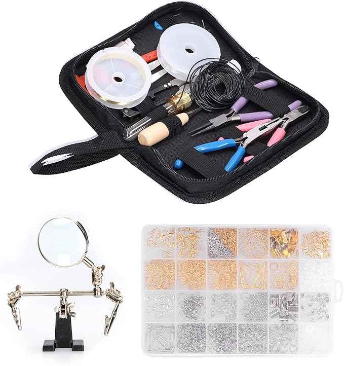 FRELEAN Jewelry Making Kit with 1830 Pieces | Pliers & Beading Supplies for Bracelet Repair/Earring Making/DIY Crafts | Complete Starter Set for Beginners & Hobbyists