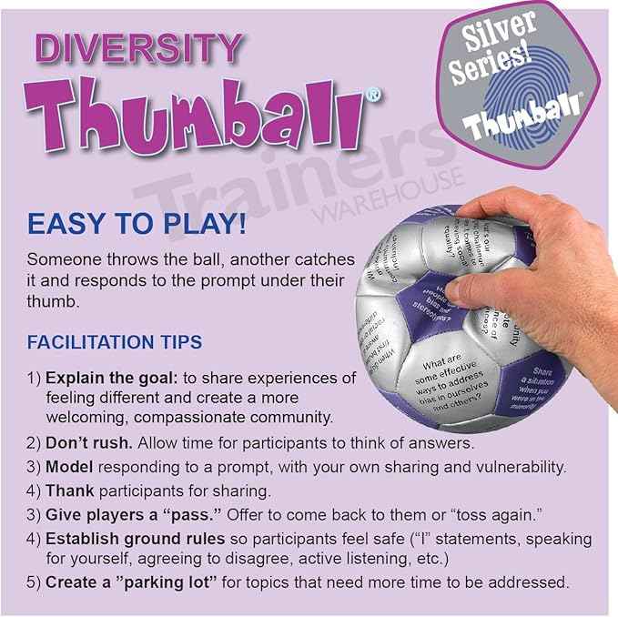Trainers Warehouse 6" Thumball Collection, 32 Prompts for Conversation, Team Building, Relationship and Training