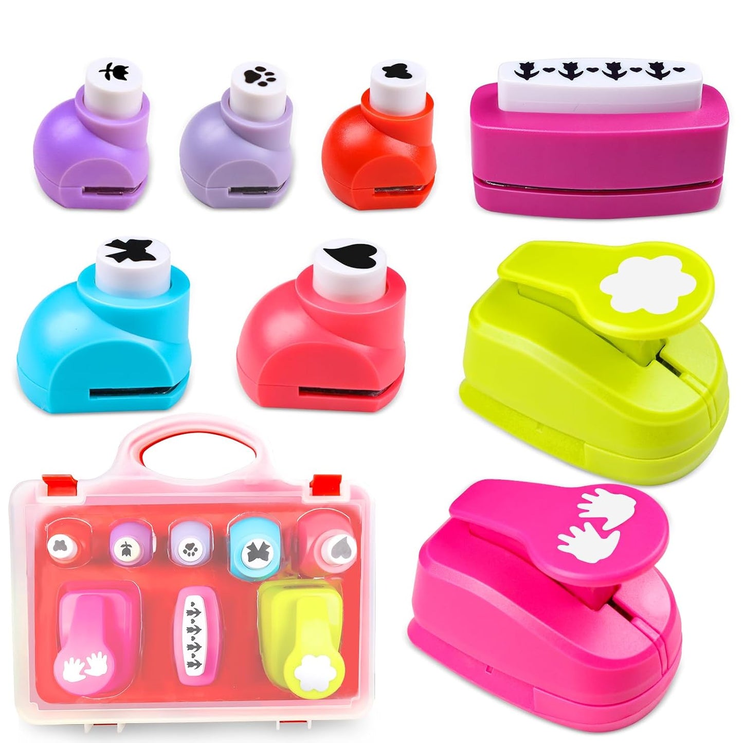 Creative Kids DIY Puncher Craft Set, Paper Hole Punches for Kids, Craft Hole Punch Shapes Set, Shape Cutters for Crafts, Craft Scissors and Hole Punch Set Scrapbook Supplies - Crafty Corner