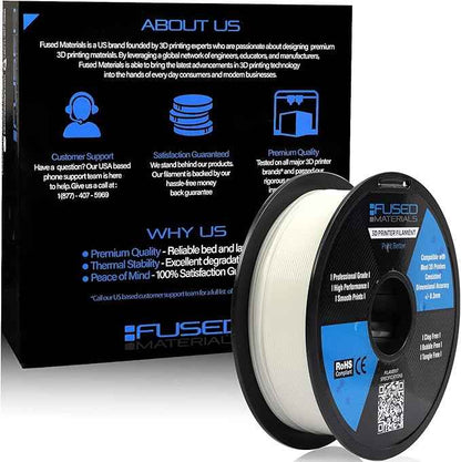 Fused Materials PLA 3D Printer Filament Fused Materials - 1kg Spool, 1.75mm, Dimensional Accuracy +/- 0.03 mm